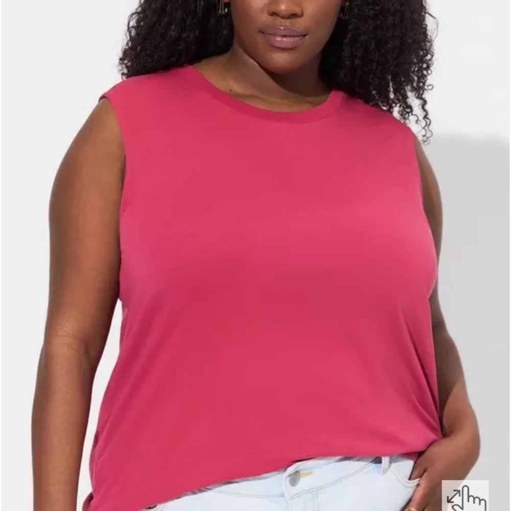 Torrid Vintage Cotton Jersey High Neck Tank Sleeveless Pink Top size 2X